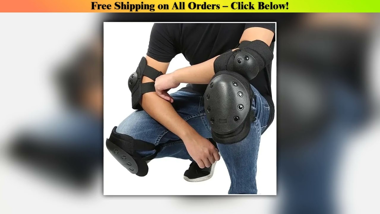 Military Tactical Knee Pad Elbow Pad Set,Sturdy Outer Shell,Comfortable Inner lining,Snap Closure