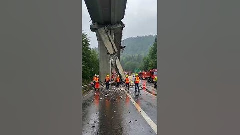 Bridge Collapse During Construction 😱 | Excavator & Workers in Danger