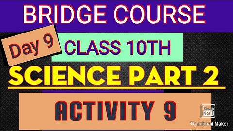 10th class setu abhyaskram (Bridge course) Science part 2 day 9 worksheet 9 in English language