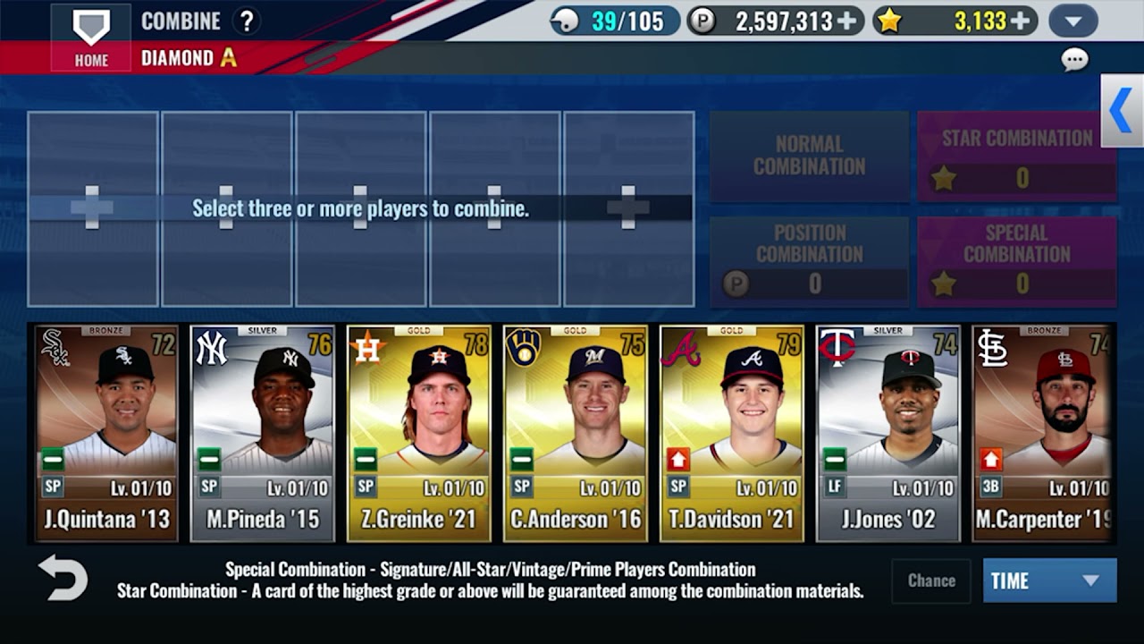 MLB 9 innings signature player combine