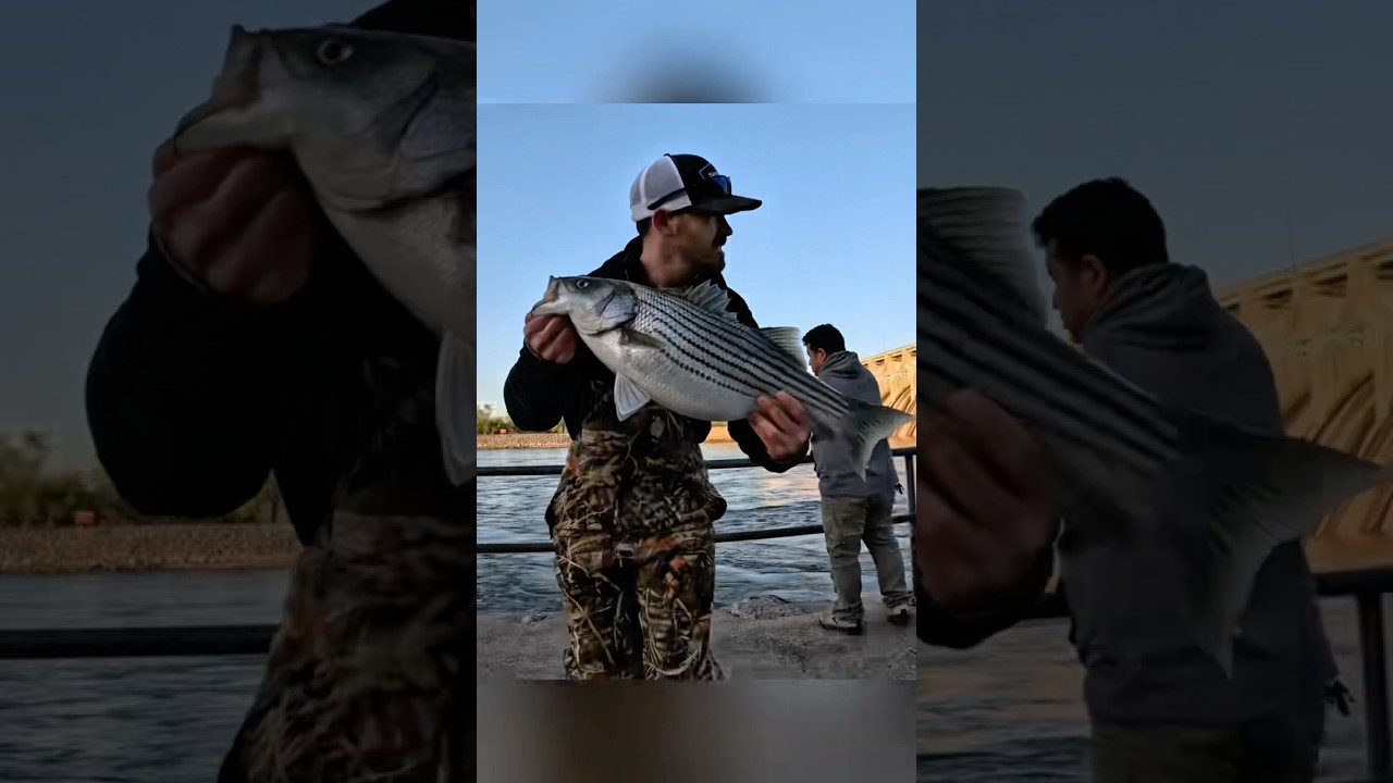 Fishing for whatever bites below this dam! 