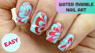 marble nail water step easy tutorial beginners