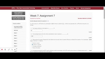 Answers of week 7 "Fiber Optic Communication Technology" NPTEL Course