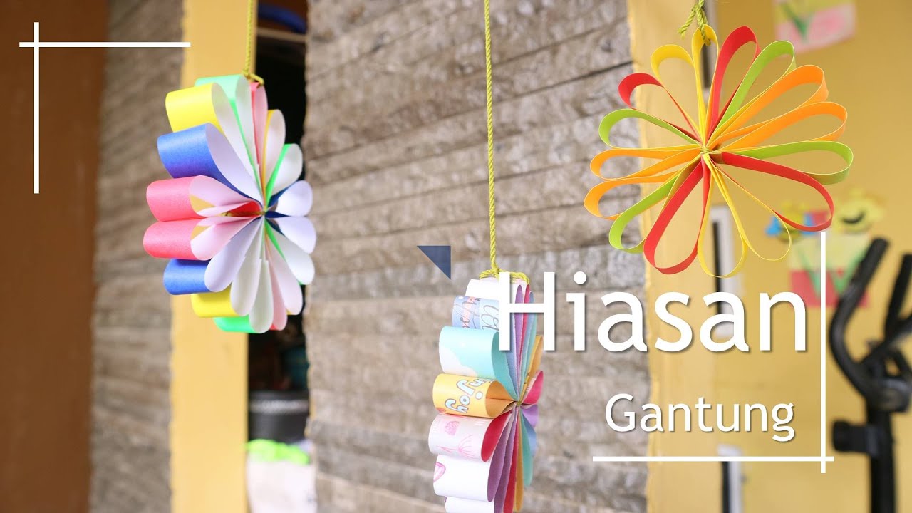 Cara membuat hiasan  dinding gantung  dari  kertas Origami 