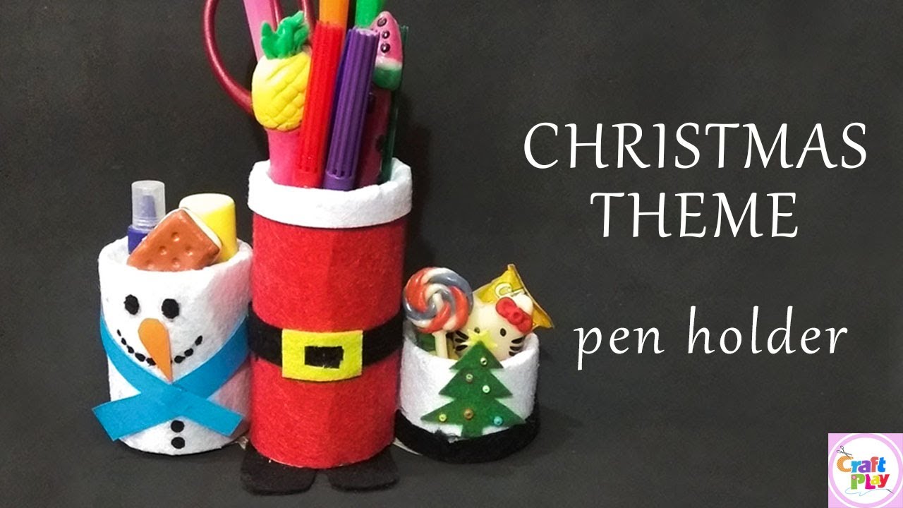 Toilet Paper Roll EASY Christmas Crafts / DIY Christmas Pencil Holder
