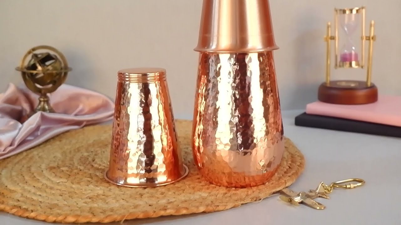 SIGNORA WARE Antique Copper Bottle (Hammered) | eMetalCrafts