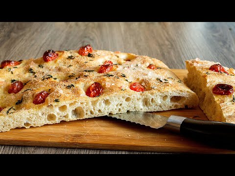 The Easiest BREAD Italian FOCACCIA with Tomatoes