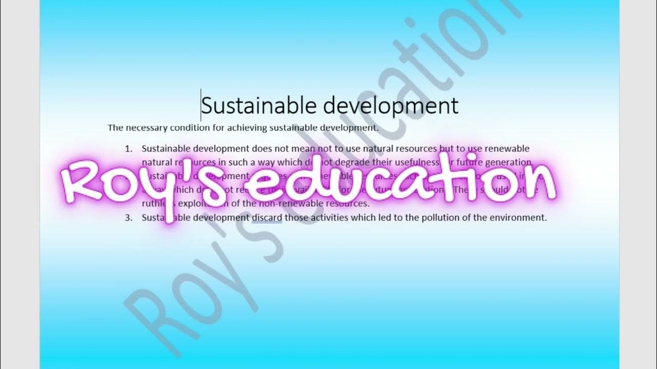 Why Is Sustainable Development Necessary Give Any Three Reasons