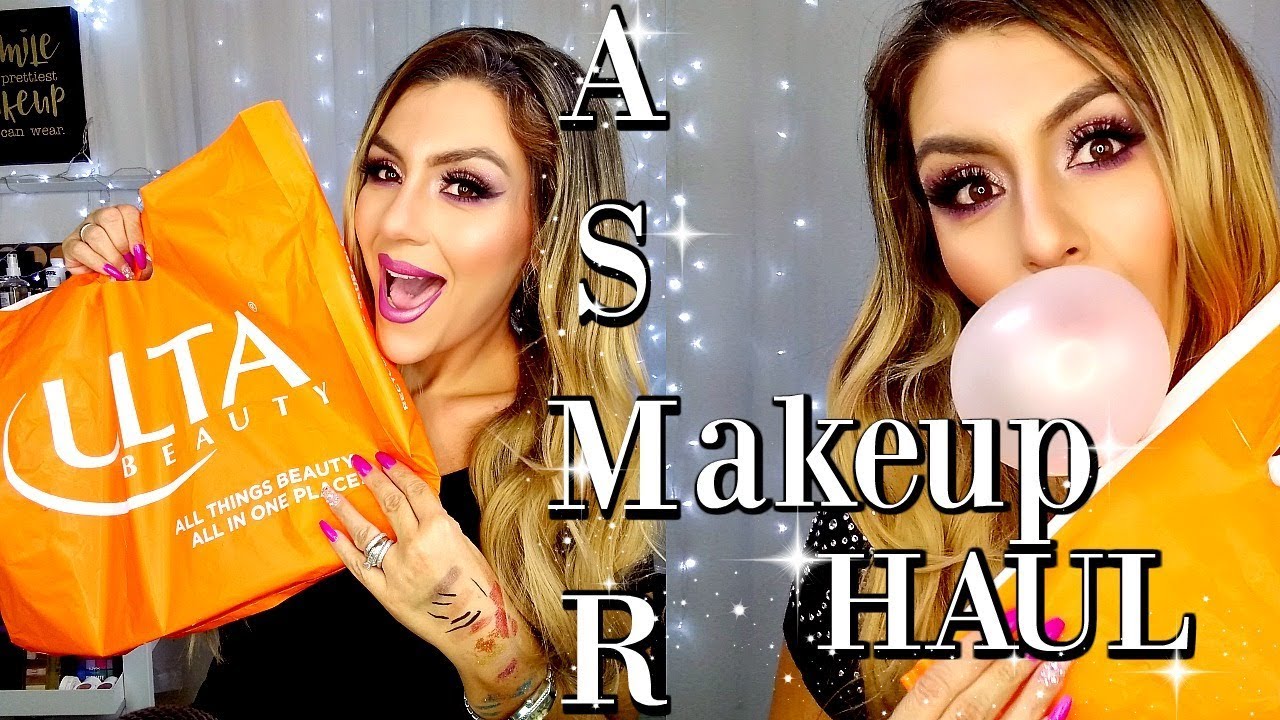 ASMR (Whisper) Makeup Haul Chewing Gum