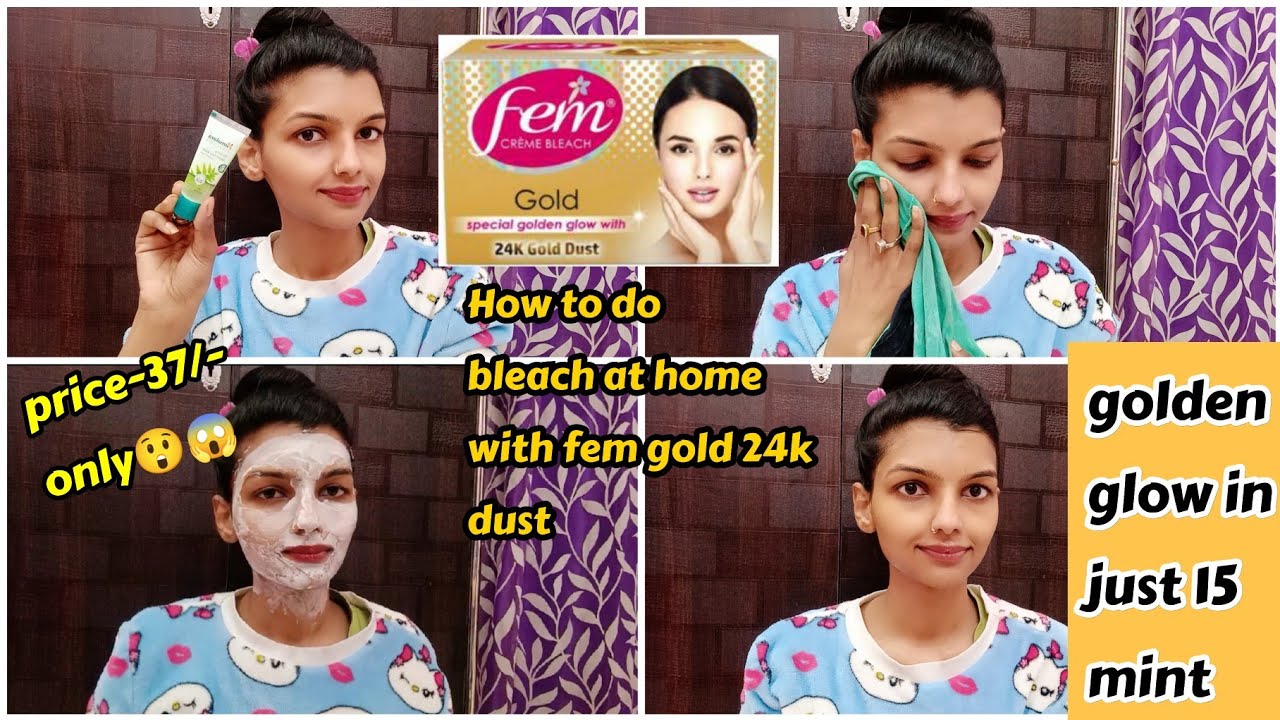 How to do step by step bleach with fem gold bleach cream with 24k gold dust 