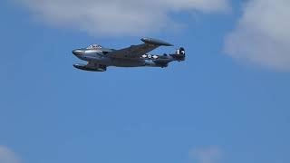 Hood Aerodrome | De Havilland DH112 Venom Mk 1 (ZK-VNM) low altitude flyover - Wings Over Wairarapa