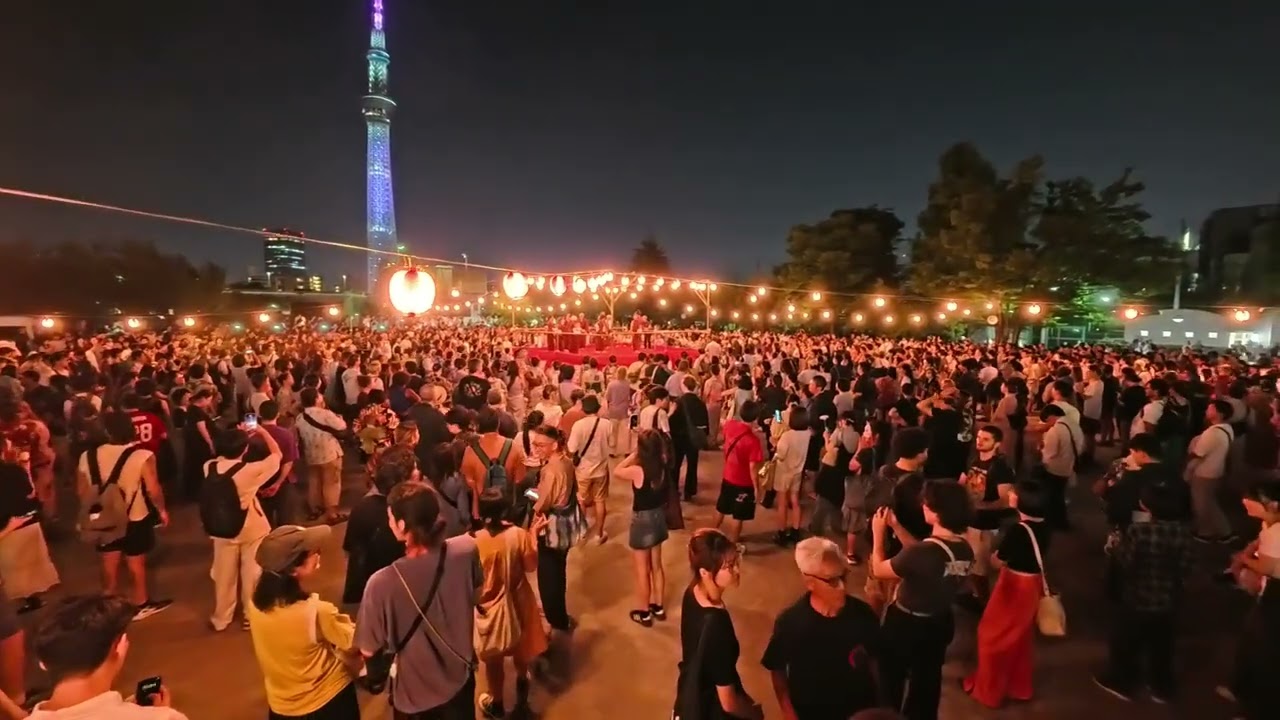 【東京音頭】　2025年第3回奥浅草盆踊り第三部３５終　隅田公園山谷堀広場　東京都台東区　4K動画