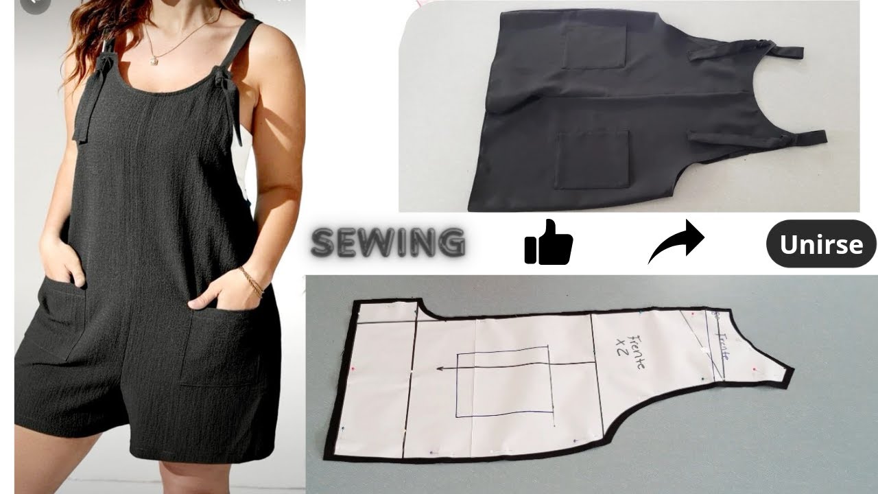 Excelente y Útil técnica de Patronaje y Costura, enterizo overol corto para mujer
