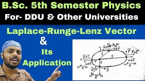 Laplace-Runge-Lenz Vector|Application of Laplace-Runge-Lenz Vector|C.M.|Unit 4|Lec 12|BSc|Physics