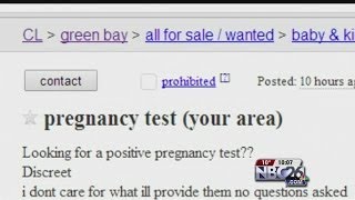 Woman Selling Positive Pregnancy Test on Green Bay Craigslist