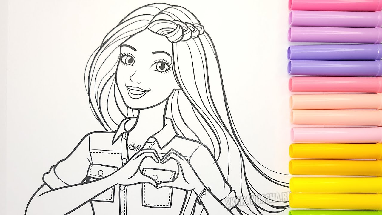 Coloring Barbie | Barbie Coloring Pages#barbie - YouTube