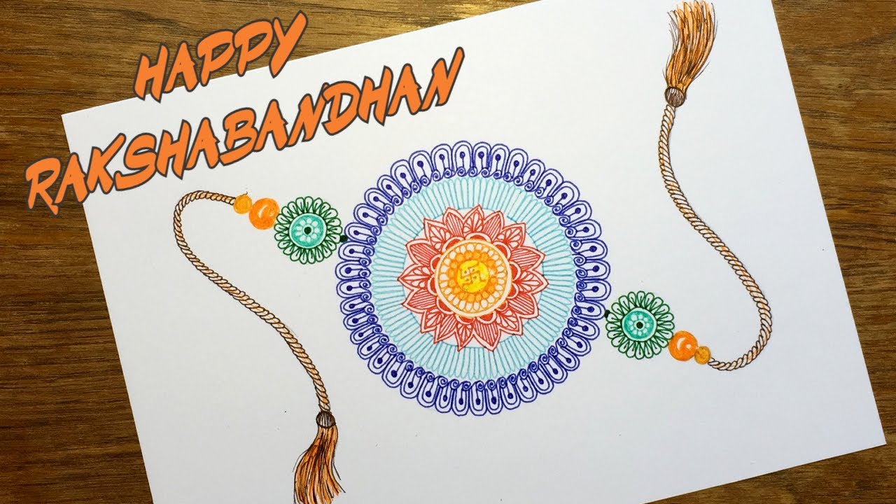 Rakhi drawing/Easy Rakshabandhan drawing/Raksha Bandhan 2021/Rakhi ...