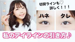 私のアイライン二種と切開ラインの引き方を詳しく紹介！withモテライナー