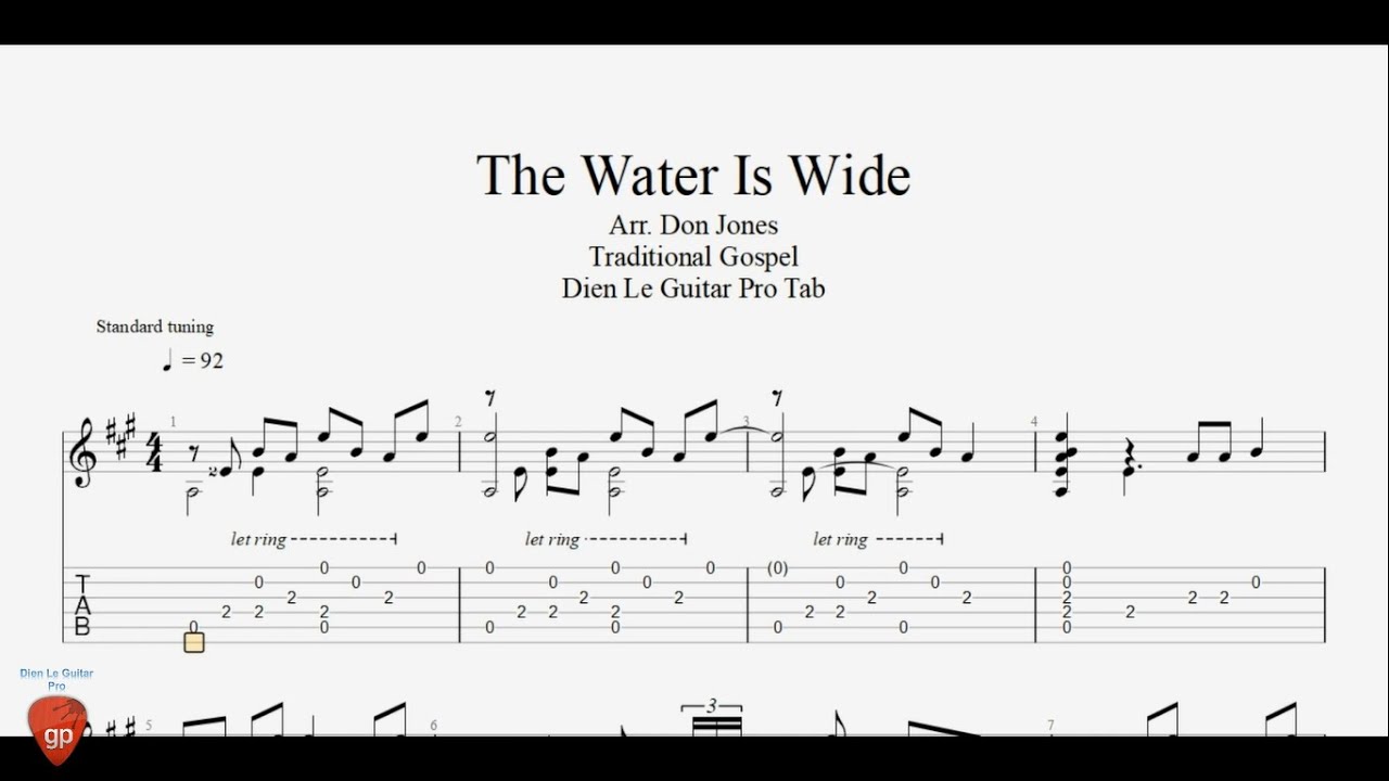 The Water Is Wide Guitar Tabs YouTube