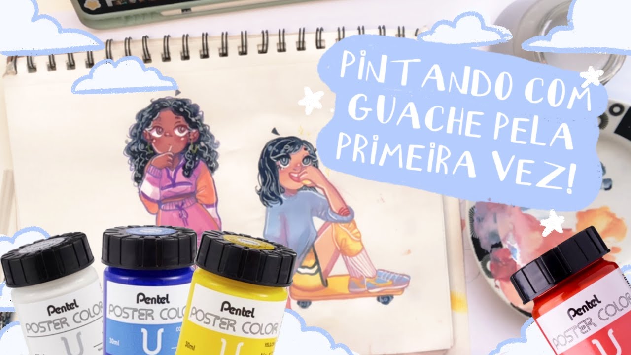 Pintando Com Tinta Gouache Pela Primeira Vez Pentel Poster Colors