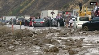 California Drivers Stranded After Flash Floods Trigger Massive Mudslides