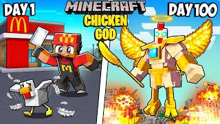 I Survived 100 Days as a CHICKEN GOD in Minecraft!