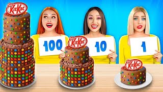 100 Layers Challenge: Chocolate Food VS Real Food Battle for 24 Hours by RATATA BOOM