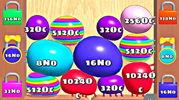 BLOB MERGE 3D - Satisfying ASMR Gameplay (Level Blob, Reach 128no) Math Games