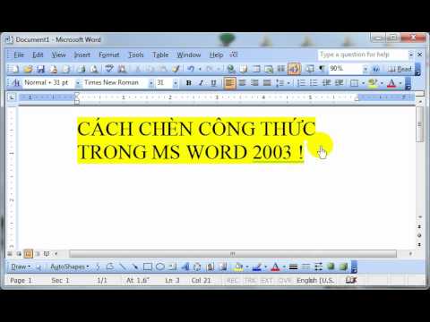 Ký hiệu toán học trong word 2003 | Cach chen cong thuc Equation trong MS Word 2003