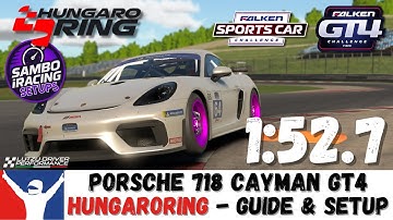iRacing Porsche Cayman GT4 Hungaroring Guide - 1:52.7 Porsche 718 Hungaroring Track Guide