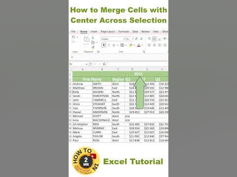 How to Merge Cells with Center Across Selection #Shorts - YouTube