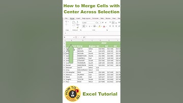 How to Merge Cells with Center Across Selection #Shorts
