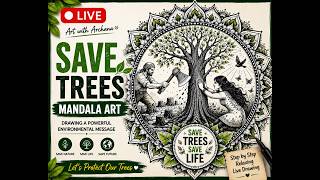 Save Trees 🌳 Powerful Mandala Art with a Meaning | Easy Drawing
