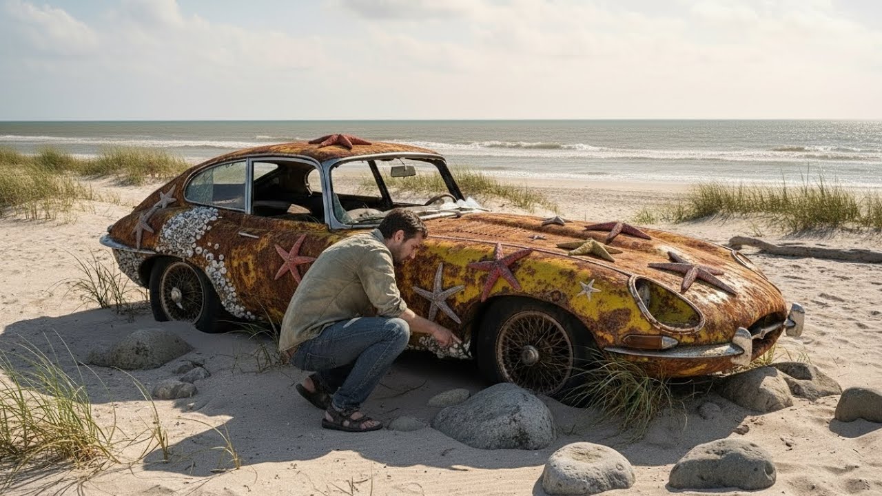 ASMR Car Restoration - Abandoned Jaguar E-Type Series 1 (Florida Beach Find)