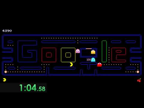 Google Doodles 30th Anniversary of PAC-MAN - 10,000 Points (1P) Speedrun in 1:53.70