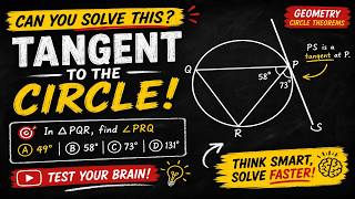 TANGENT TO THE CIRCLE QUESTION | FIND ANGLE PRQ