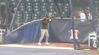 Luis Arraez...batting practice...Padres vs,. Astros...4/18/25