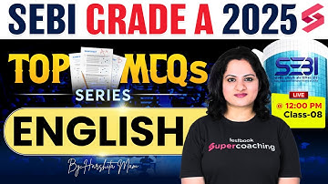 SEBI Grade A English Phase 1 | English Most Important MCQs for SEBI Grade A 2205 | Harshita Mam #8