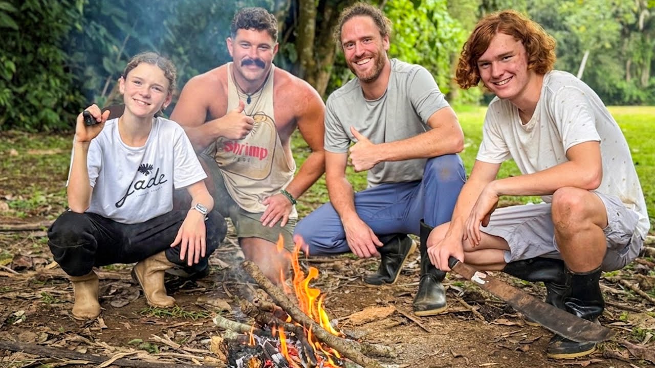 Naked and Afraid Expert Tries to Start Fire in a Soaking Wet Jungle