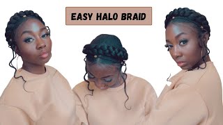 EASY HALO BRAID ON 4C NATURAL HAIR | HOW TO | DIY