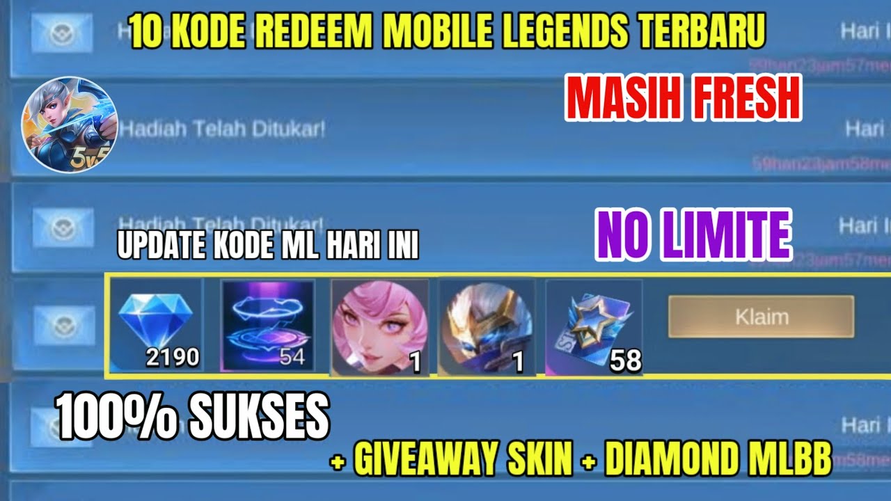 BURUAN! 10 KODE REDEEM ML TERBARU KODE REDEEM MOBILE LEGENDS HARI INI ...