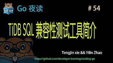 #54 TiDB SQL 兼容性测试工具简介（Compatibility testing tool profile）【 Go 夜读 】