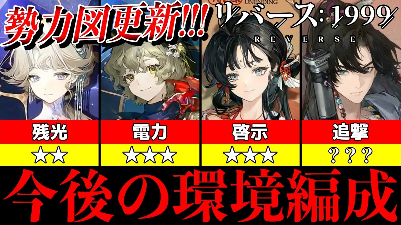 【リバース1999】ver3.4最新版！今後の高難易度を見据えた環境編成まとめ