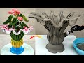 Making unique decorative plant pots at home - Ideas from cement and rags