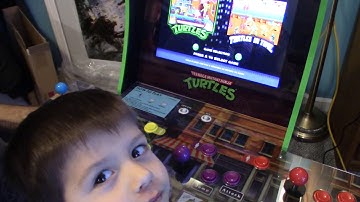 Unboxing Building and playing Teenage Mutant Ninja Turtle Arcade 1up