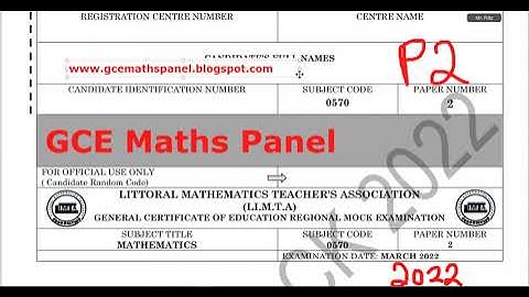 Littoral Mock 2022 - Mathematics O Level Corrections