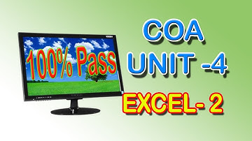 COA Computer Office Automation Class In Tamil Excel- 2  (Unit- 4)
