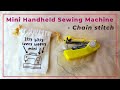 Mini handheld chain stitch sewing machine review and demo