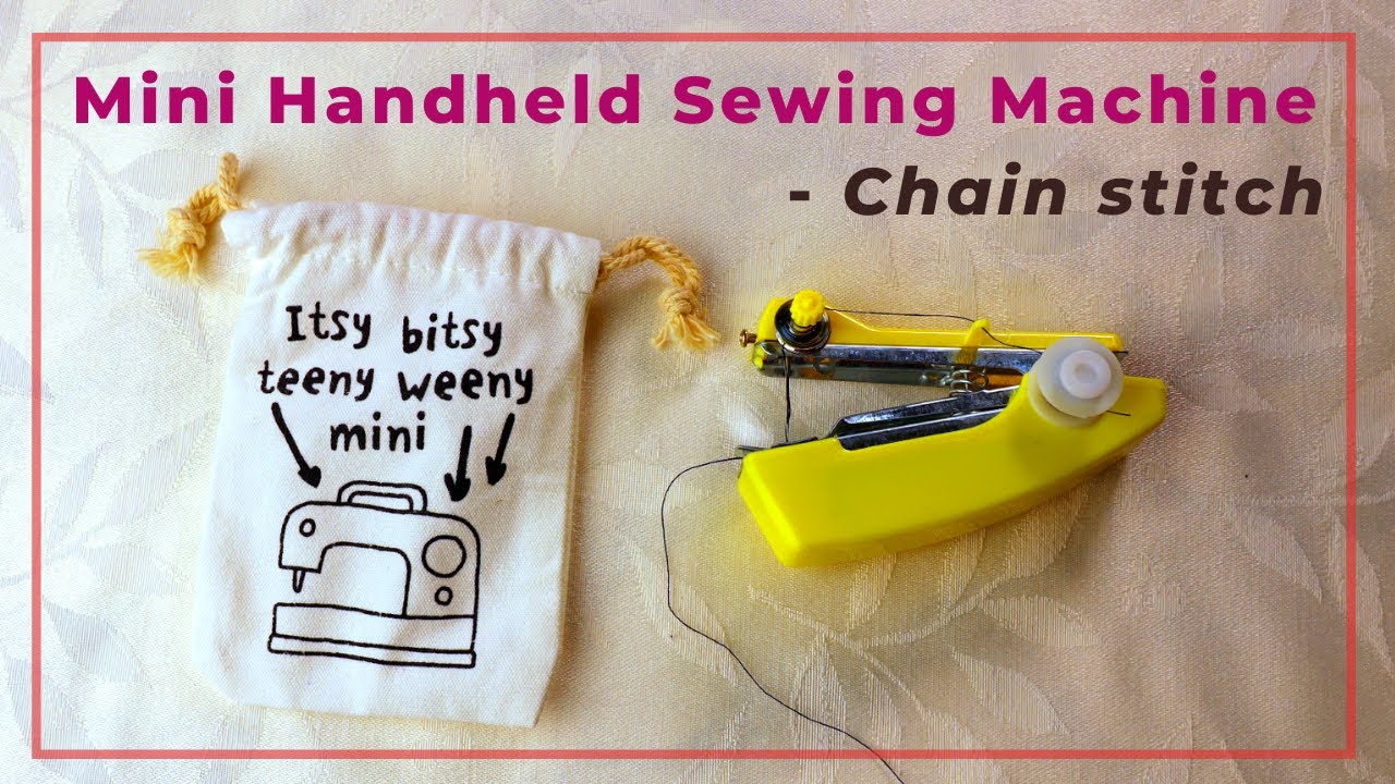 Mini handheld chain stitch sewing machine review and demo 