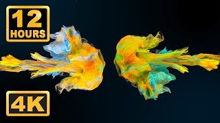 12 HOURS Abstract Macro Liquid in Slow Motion! 4K Relaxing Screensaver for Meditation Relaxing music